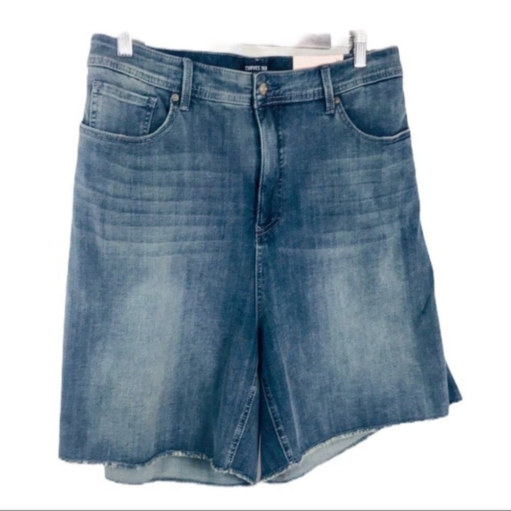 NYDJ Curves 360 Serein Blue Jean Shorts Size 26 Plus